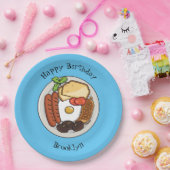 illustratie Engelse ontbijtcartoon Papieren Bordje (Feest)