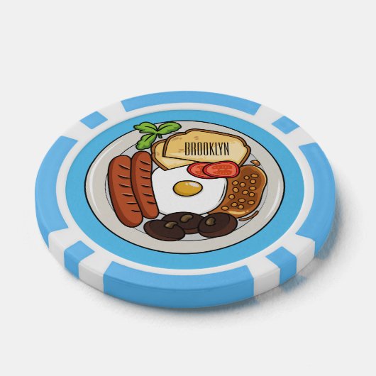 illustratie Engelse ontbijtcartoon Poker Chips (Enkel)