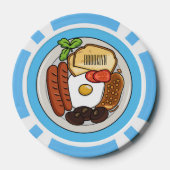 illustratie Engelse ontbijtcartoon Poker Chips (Achterkant)