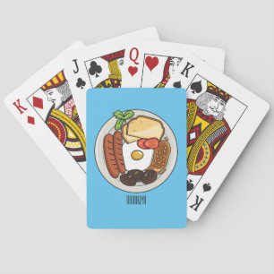 illustratie Engelse ontbijtcartoon Pokerkaarten