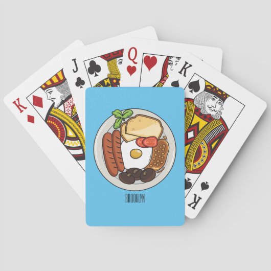 illustratie Engelse ontbijtcartoon Pokerkaarten (Achterkant)