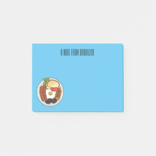 illustratie Engelse ontbijtcartoon Post-it® Notes
