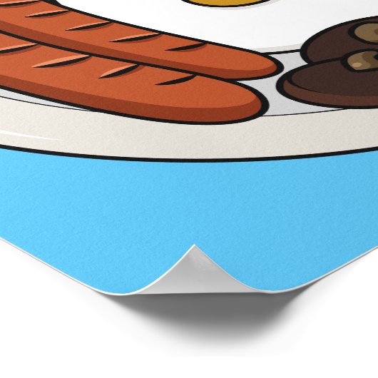 illustratie Engelse ontbijtcartoon Poster (Hoek)