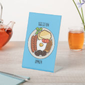 illustratie Engelse ontbijtcartoon Reclamebord Met Voetstuk (Insitu)