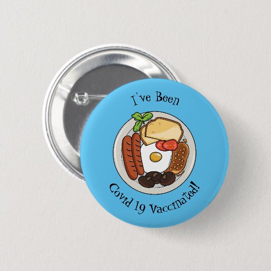 illustratie Engelse ontbijtcartoon Ronde Button 5,7 Cm (Voorkant /achterkant)