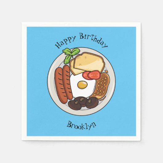 illustratie Engelse ontbijtcartoon Servet (Voorkant)