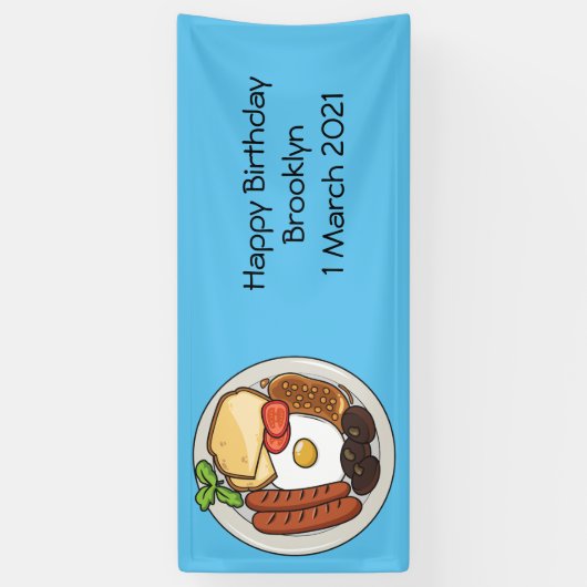 illustratie Engelse ontbijtcartoon Spandoek (Verticaal)