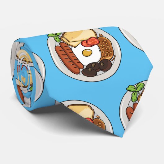 illustratie Engelse ontbijtcartoon Stropdas (Opgerold)