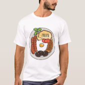 illustratie Engelse ontbijtcartoon T-shirt (Voorkant)