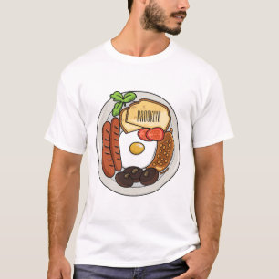 illustratie Engelse ontbijtcartoon T-shirt
