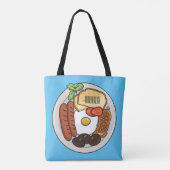 illustratie Engelse ontbijtcartoon Tote Bag (Achterkant)