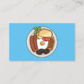 illustratie Engelse ontbijtcartoon Visitekaartje (Achterkant)