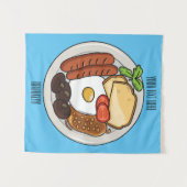 illustratie Engelse ontbijtcartoon Wandkleed (Voorkant (horizontaal))