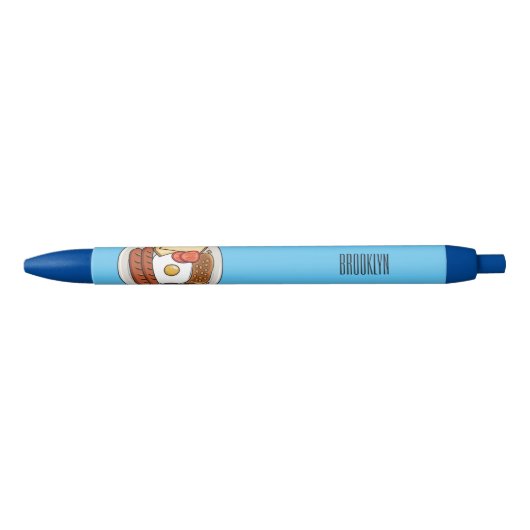illustratie Engelse ontbijtcartoon Zwarte Inkt Pen (Voorkant)