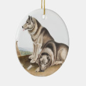 Illustratie Esquimaux Dog (Canis familiaris) Keramisch Ornament (Rechts)