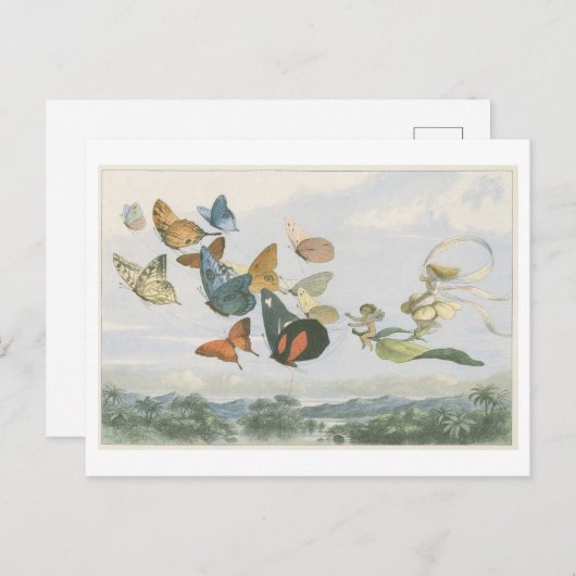  Illustratie Fairy Queen met Vlinders Briefkaart (Voorkant / Achterkant)