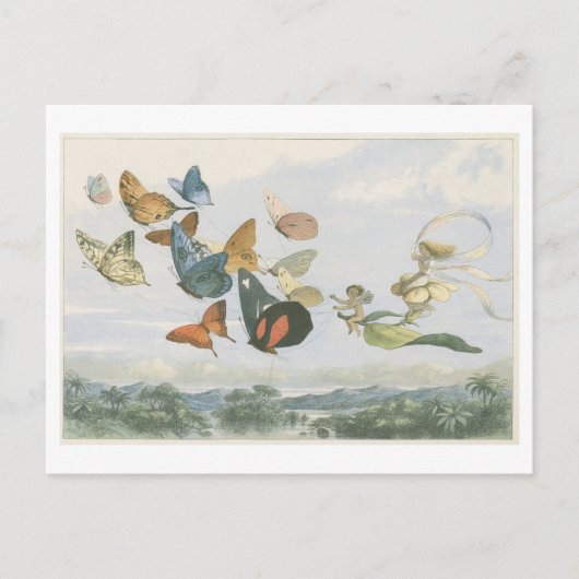  Illustratie Fairy Queen met Vlinders Briefkaart (Voorkant)