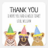 Illustratie feestdieren Birthday Dank u Vierkante Sticker (Voorkant)