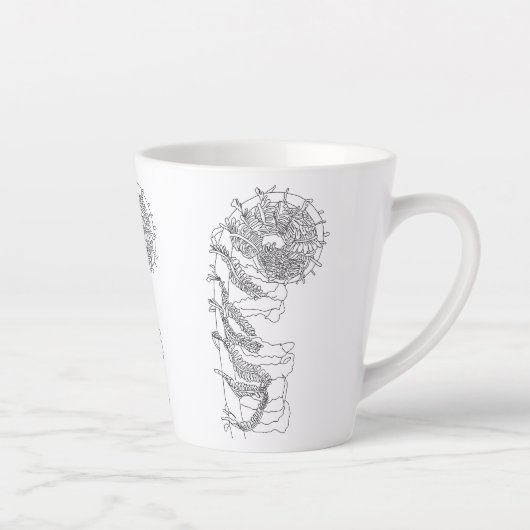 Illustratie Fiddlehead Fern Latte Mok (Rechts)