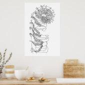 Illustratie Fiddlehead Fern Poster (Keuken)