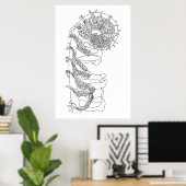 Illustratie Fiddlehead Fern Poster (Thuiskantoor)