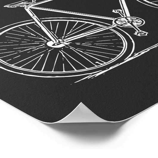  illustratie fiets in zwart-wit poster (Hoek)