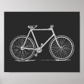  illustratie fiets in zwart-wit poster (Voorkant)