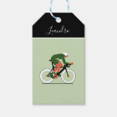 Illustratie fietser Bike Riding Kinder naam fietse Cadeaulabel (Voorkant)