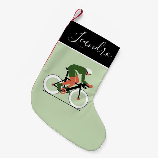Illustratie fietser Bike Riding naam Kleine Kerstsok (Voorkant (Hangend))