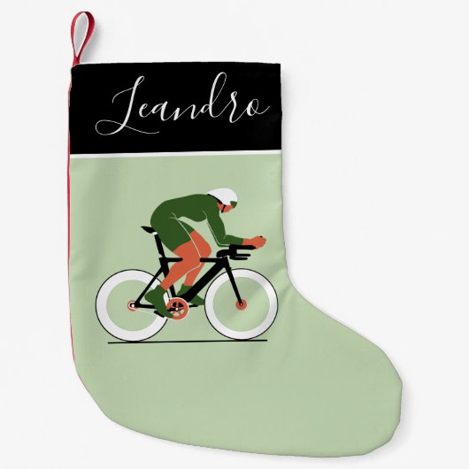 Illustratie fietser Bike Riding naam Kleine Kerstsok (Voorkant)