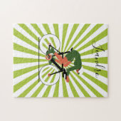 Illustratie fietser Bike Riding naam Legpuzzel (Horizontaal)