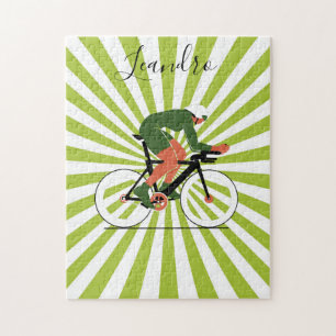 Illustratie fietser Bike Riding naam Legpuzzel