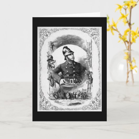 illustratie "Fireman/brandweerman". Kaart (Gele Bloem)