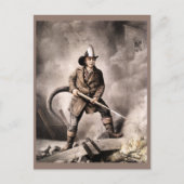 illustratie Fireman Briefkaart (Voorkant)