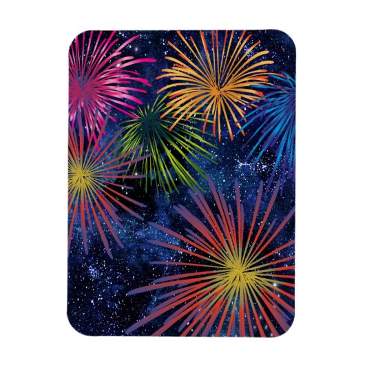 Illustratie Fireworks Magnet Dark Sky Magneet (Verticaal)