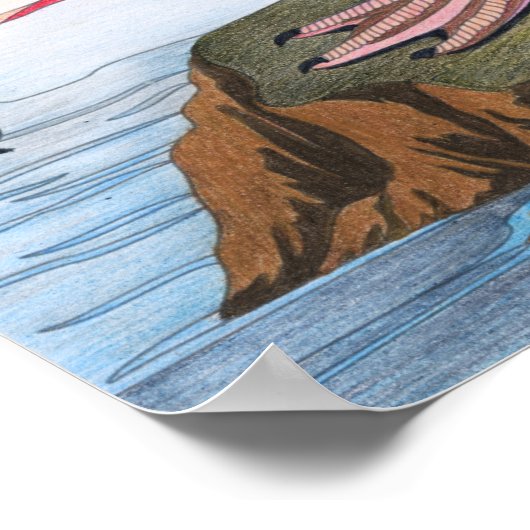  illustratie Flamingo Poster (Hoek)