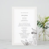 Illustratie Floral Lilies Wedding Programs (Staand voorkant)