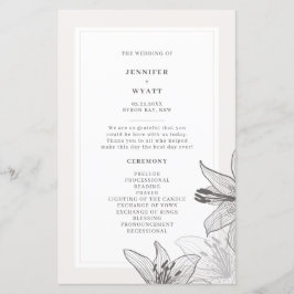 Illustratie Floral Lilies Wedding Programs