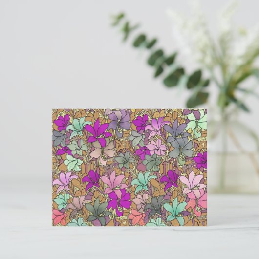  illustratie Floral Pattern Briefkaart (Staand voorkant)