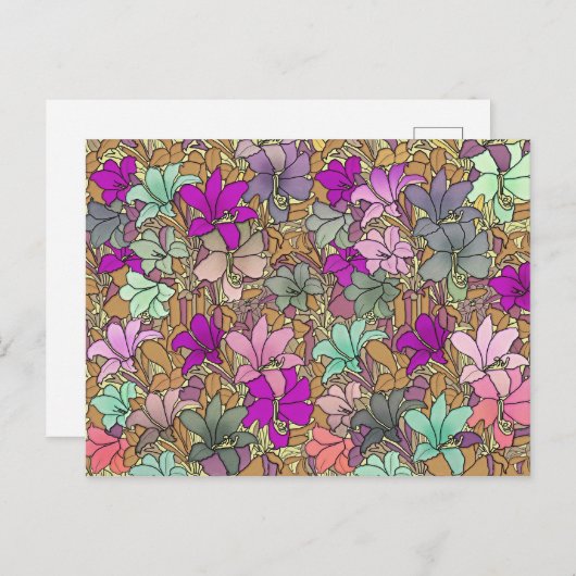  illustratie Floral Pattern Briefkaart (Voorkant / Achterkant)