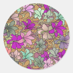  illustratie Floral Pattern Ronde Sticker