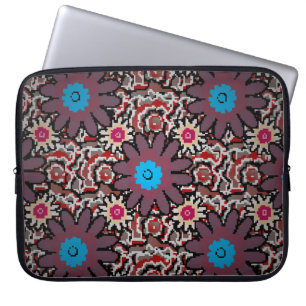  illustratie. Folkloric etnische paars, rood Laptop Sleeve
