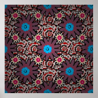  illustratie. Folkloric etnische paars, rood