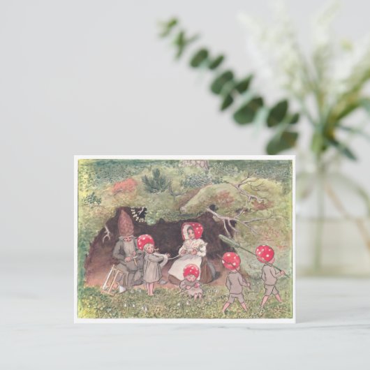  illustratie Forest Children Elsa Beskow Briefkaart (Staand voorkant)
