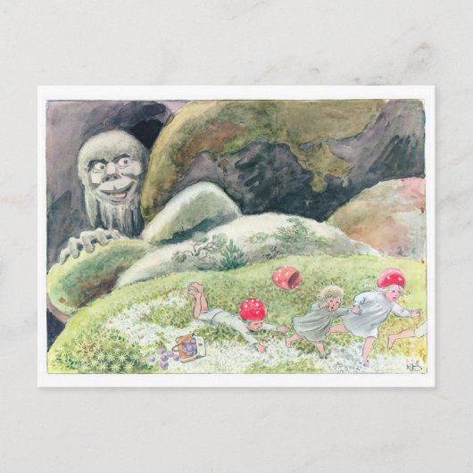  illustratie Forest Children Elsa Beskow Briefkaart (Voorkant)