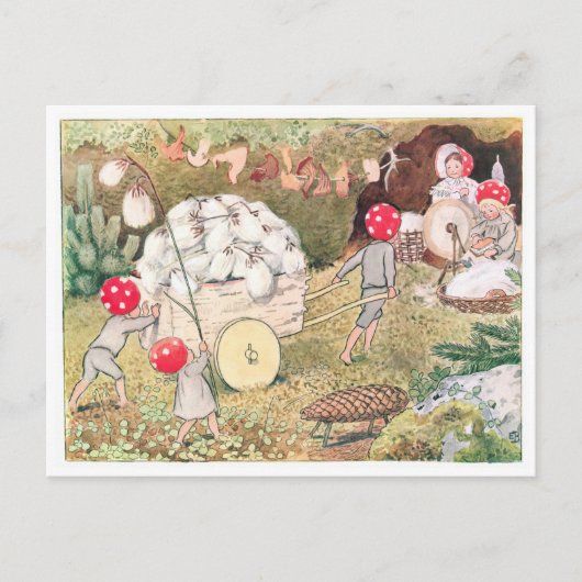 illustratie Forest Children Elsa Beskow Briefkaart (Voorkant)