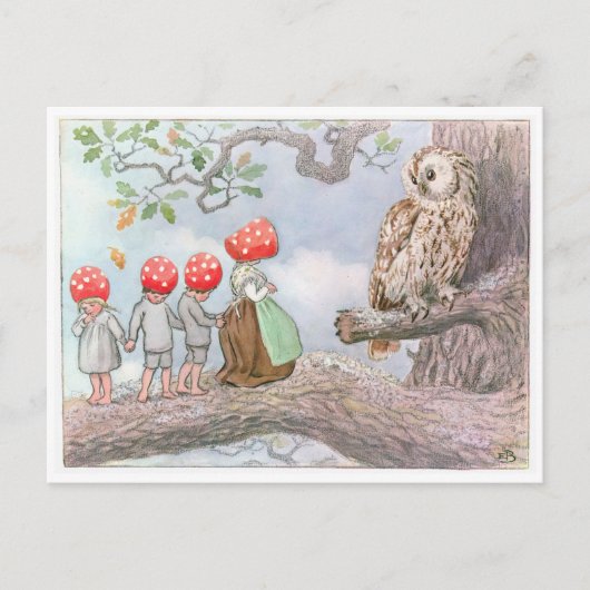  illustratie Forest Children Elsa Beskow Briefkaart (Voorkant)
