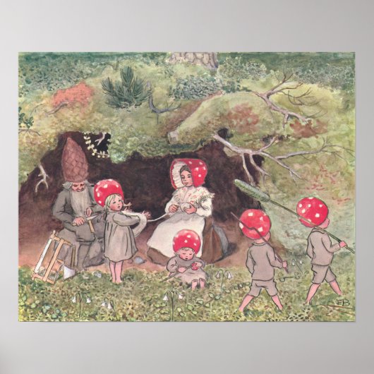  illustratie Forest Children Elsa Beskow Poster (Voorkant)