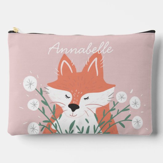 Illustratie Fox Smelling Flowers Gepersonaliseerd Etui (Voorkant)
