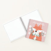 Illustratie Fox Smelling Flowers Gepersonaliseerd Notitieboek (Binnen)